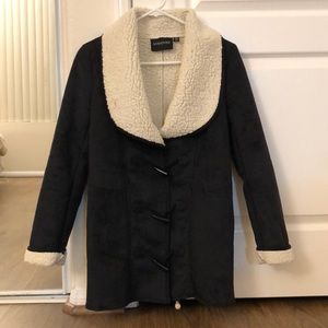 Minkpink shawl faux suede jacket toggle
